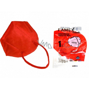 Famex Respirátor ústní ochranný 5-vrstvý FFP2 obličejová maska červená 1 kus