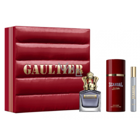 Jean Paul Gaultier Scandal Pour Homme toaletní voda 50 ml + deodorant sprej 150 ml + toaletní voda 10 ml miniatura, dárková sada pro muže