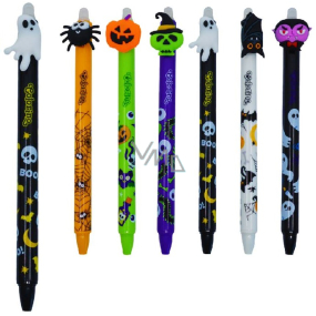 Colorino Gumovatelné pero Halloween černé bílý duch, modrá náplň 0,5 mm