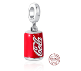 Charm Sterlingové stříbro 925 Coca Cola v plechu, přívěsek na náramek, jídlo a pití