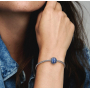 Charm Sterlingové stříbro 925 Třpytivé kulaté modré kouzlo Pavé, korálek na náramek symbol