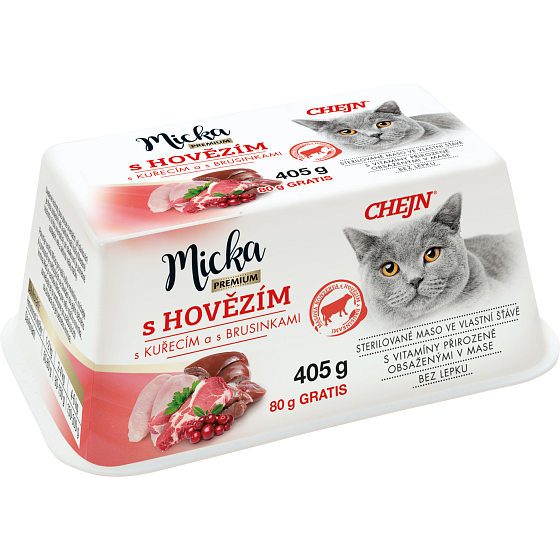MICKA s hovězím vanička 405g (325g+80g GRATIS)