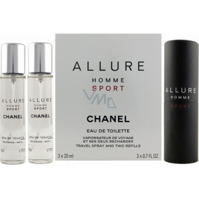 Chanel Allure Homme Sport toaletní voda komplet 3 x 20 ml