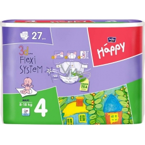 Bella Happy 4 Maxi 8-18 kg plenkové kalhotky 27 kusů