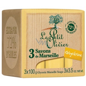 Le Petit Olivier Glycerin Mairseillské toaletní mýdlo 3 x 100 g