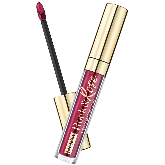 Pupa Rock & Rose Metal Matt Lip Fluid tekutá metalická rtěnka mat 002 True Ruby 3 ml