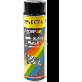 Motip High Gloss Black černý lesklý akrylový lak 500 ml