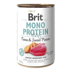 Brit Mono Protein Tuňák se sladkými rtambory s příchutí králíka 100% čistý protein kompletní krmivo pro psy 400 g