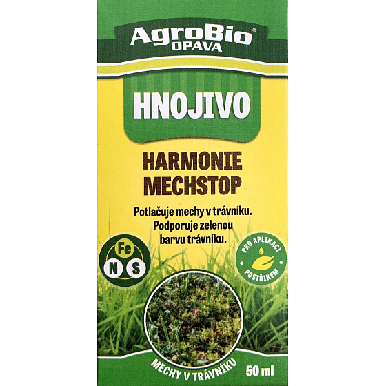 AgroBio Harmonie MechStop hnojivo potlačuje mech v trávnících 50 ml  07/2024