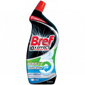 Bref 10x Effect Power Gel Protection Anti Limescale Ocean tekutý WC čistič s barevným indikátorem 700 ml