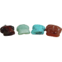 Chalcedon zelený Žába pro štěstí přívěsek přírodní kámen cca 20 x 15 mm, kámen lásky, radosti
