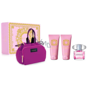 Versace Bright Crystal toaletní voda 90 ml + tělové mléko 100 ml + sprchový gel 100 ml + kabelka, dárková sada pro ženy