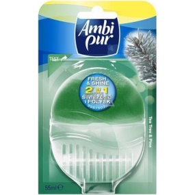 Ambi Pur Fresh & Shine 2v1 Tea Tree & Pine toaletní blok 55 ml