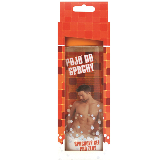 Bohemia Gifts Pojď do sprchy jemný sprchový gel s originální 3D etiketou a s hedvábnými proteiny, vodní meloun a hroznové víno pro ženu v krabičce oranžový 300 ml