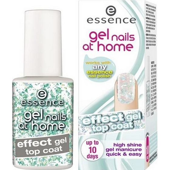 Essence Gel Nails At Home Effect Gel Top Coat krycí gelový lak 01 Diamond Rocks 7 ml