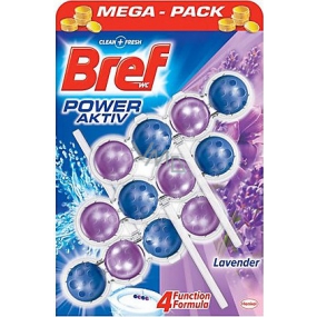 Bref Power Aktiv 4 Formula Levandule WC blok pro hygienickou čistotu a svěžest Vaší toalety, zbarvuje vodu 3 x 50 g