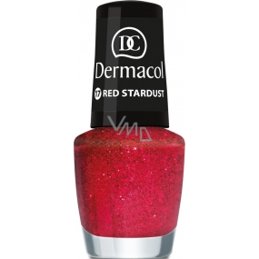 Dermacol Nail Polish with Effect Glitter Touch lak na nehty s efektem 17 Red Stardust 5 ml