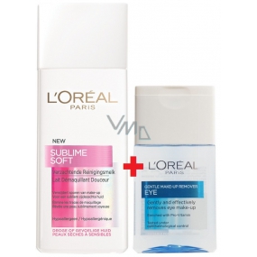 Loreal Paris Sublime Soft zjemňující čisticí péče odličovací pleťové mléko 200 ml + Loreal Paris jemný odličovač očí 125 ml, kosmetická sada