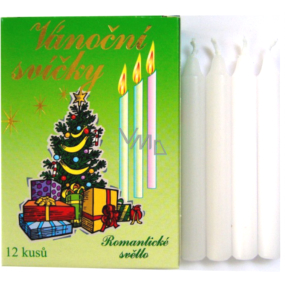 Romantické světlo Vánoční svíčky krabička hoření 90 minut minut bílé 12 kusů