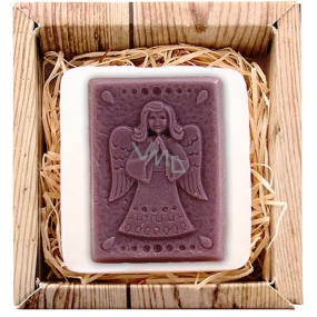Bohemia Gifts Anděl fialový 3D ručně vyráběné mýdlo v krabičce 85 g