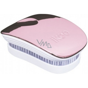 Ikoo Pocket Metallic Kapesní kartáč na vlasy podle čínské medicíny metalický světle růžovo-bílý