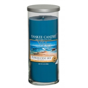 Yankee Candle Turquoise Sky - Tyrkysové nebe décor vonná svíčka velký válec sklo 75 mm 566 g