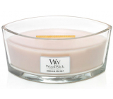 WoodWick Vanilla & Sea Salt - Vanilka a mořská sůl vonná svíčka s dřevěným širokým knotem a víčkem sklo loď 453 g