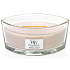 WoodWick Vanilla & Sea Salt - Vanilka a mořská sůl vonná svíčka s dřevěným širokým knotem a víčkem sklo loď 453 g