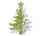Monumi Vánoční stromeček Skládačka k vymalování pro děti 3+ výška 67 cm