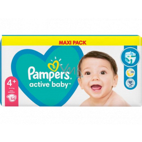 Pampers Active Baby 4+ Maxi Plus 10-15 kg plenkové kalhotky 54 kusů