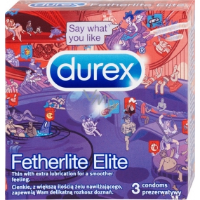 Durex Fetherlite Elite kondom nominální šířka: 56 mm 3 kusy