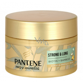 Pantene Strong & Long Bambus a Biotin obnovující keratinová maska proti vypadávání vlasů 160 ml