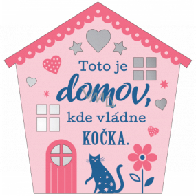 Albi Závěsná plaketka domeček Kočka 9 x 10 cm
