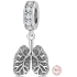 Charm Sterlingové stříbro 925 Anatomická biologie - Plíce symbol kontaktu s vnějším světem, přívěsek na náramek