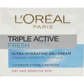 Loreal Paris Triple Active Fresh hydratační gelový krém suchá a citlivá pleť 50 ml