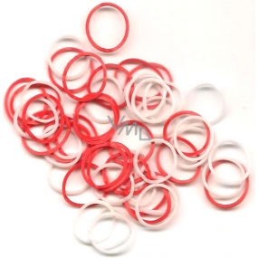 Loom Bands gumičky na pletení náramků Bílé a červené 200 kusů
