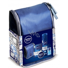 Nivea Men Original gel na holení 200 ml + Mild balzám po holení 100 ml + Fresh Active kuličkový antiperspirant deodorant roll-on 40 ml + Univerzální krém 30 ml + kosmetická taštička,pro muže kosmetická sada