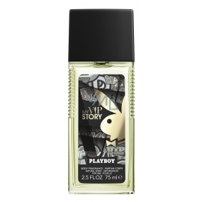 Playboy My Vip Story parfémovaný deodorant sklo pro muže 75 ml Tester