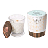 WoodWick Grey Tea & Musk - Šedý čaj a pižmo vonná svíčka s dřevěným širokým knotem a víčkem sklo střední Aura 275 g v dárkové krabičce