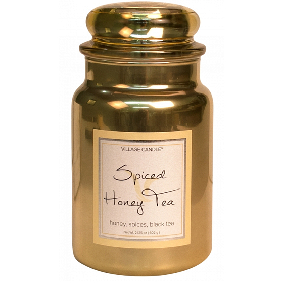 Village Candle Čaj s medem a kořením - Spiced Honey Tea vonná svíčka ve skle 2 knoty 602 g