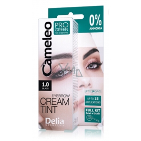 Delia Cosmetics Cameleo Progreen krémová profesionální barva na obočí, bez amoniaku 1.0 Black - Černá 15 ml