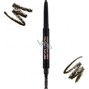 Makeup Revolution Duo Brow Pencil tužka na obočí Dark Brown 0,15 g