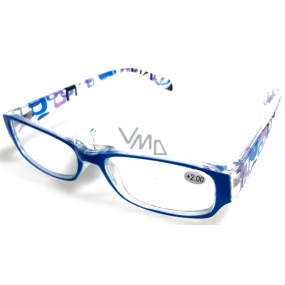Berkeley Čtecí dioptrické brýle +2,5 plast světle modré stranice s obdelníky 1 kus MC2084