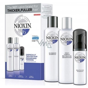 Nioxin System 6 3-fázový systém pro výrazně řídnoucí přírodní i chemicky ošetřené středně silné až silné vlasy šampon 300 ml + kondicioner 300 ml + ošetření pokožky 100 ml