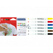 Centropen Textile Marker Značkovač (fixy) na textil 6 kusů