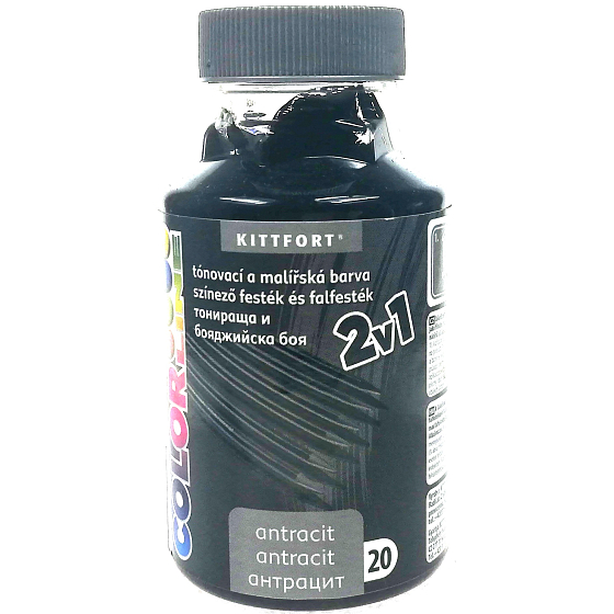 Kittfort Color Line 2v1 tekutá tónovací a malířská barva 20 Antracit 350 g