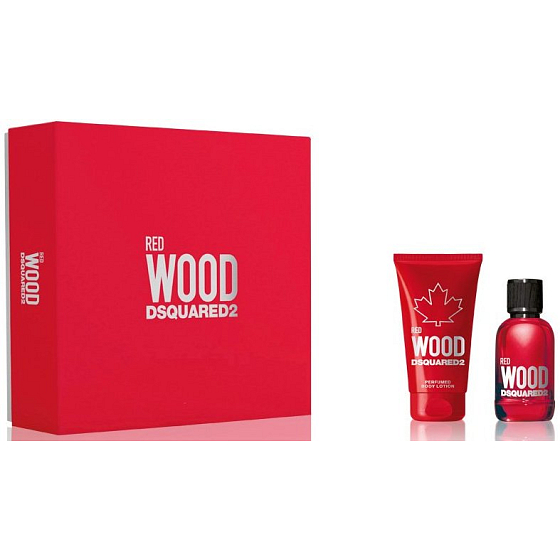 Dsquared2 Red Wood toaletní voda pro ženy 30 ml + tělové mléko 50 ml, dárková sada