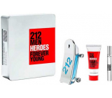 Carolina Herrera 212 Men Heroes toaletní voda pro muže 90 ml + toaletní voda pro muže 10 ml + sprchový gel 100 ml, dárková sada pro muže