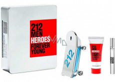 Carolina Herrera 212 Men Heroes toaletní voda pro muže 90 ml + toaletní voda pro muže 10 ml + sprchový gel 100 ml, dárková sada pro muže