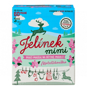 Jelen Jelínek Mimi Mateřídouška prací prášek na dětské prádlo box 60 dávek 3 kg